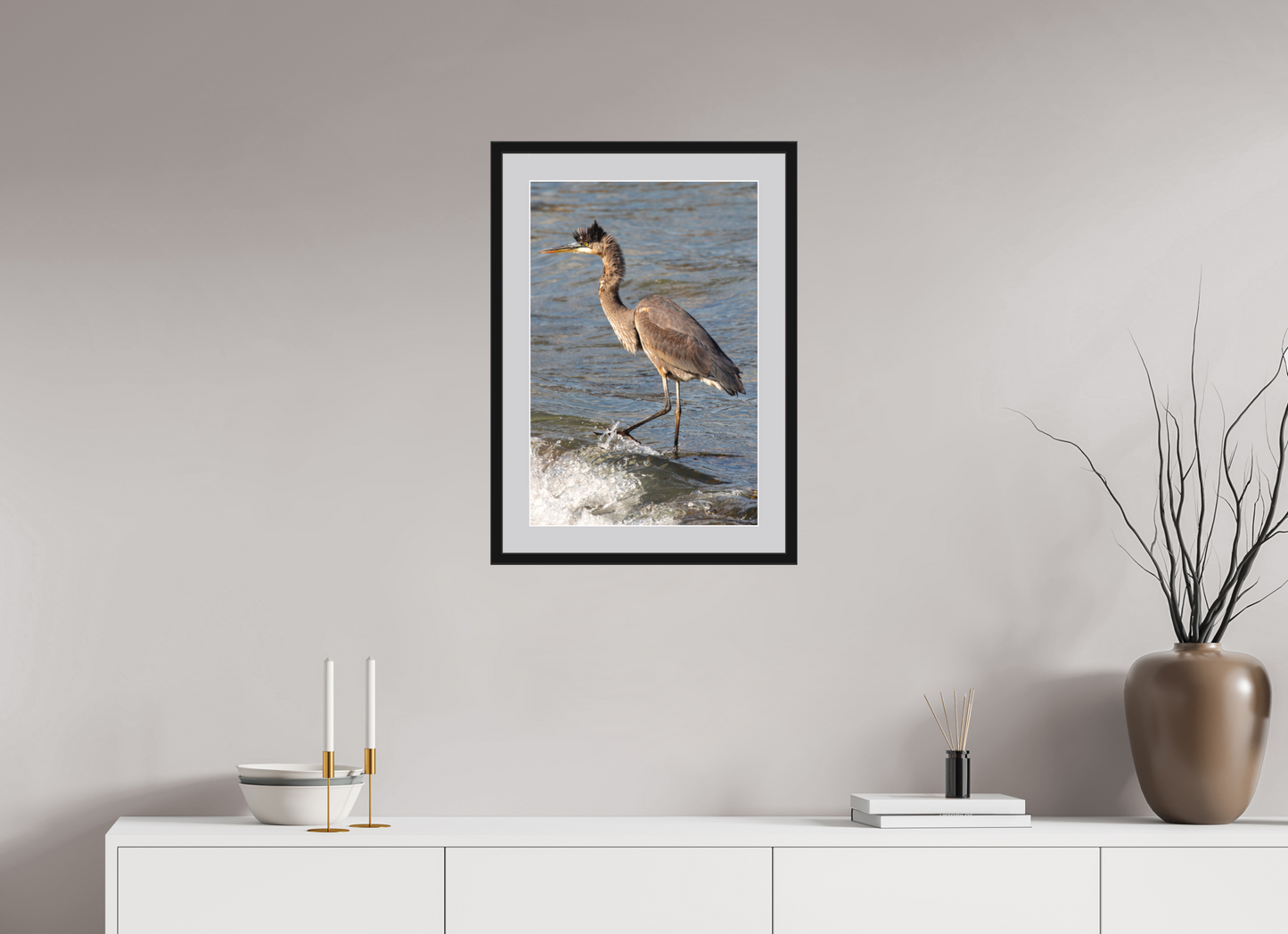 40 x 60 cm, Hahnemühle Photo Rag Baryta Great Blue Heron (III) on Hahnemühle FineArt Bartya (print only)